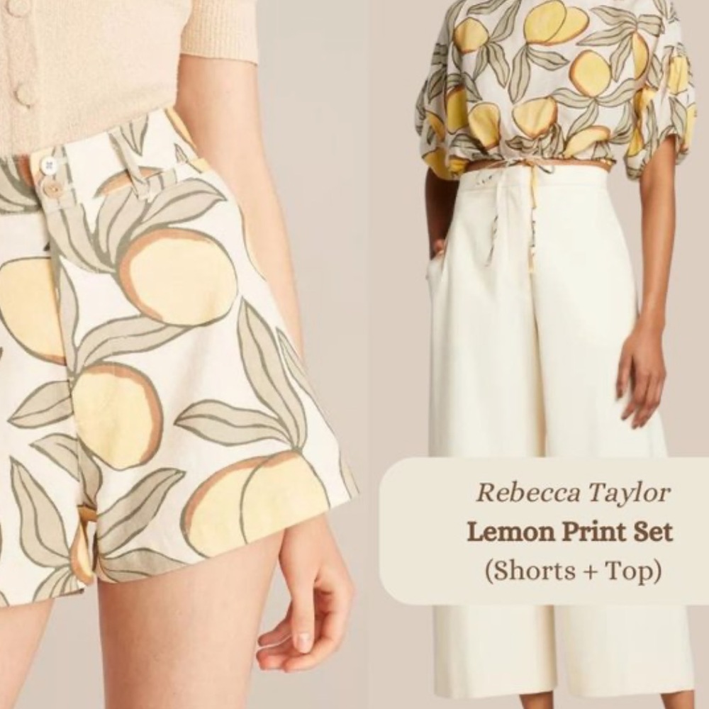 Rebecca Taylor | Lemon shorts | Matching shorts and top | Coord set